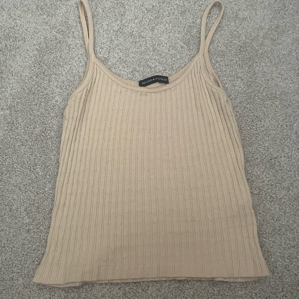 Brandy Melville Tan Ribbed Camisole